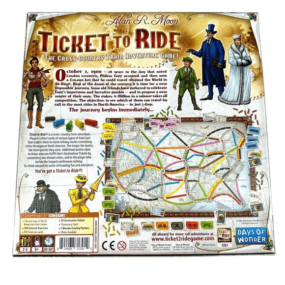 Ticket to Ride Board Game Classic Cross Country Train Adventure - Picture 2 of 3